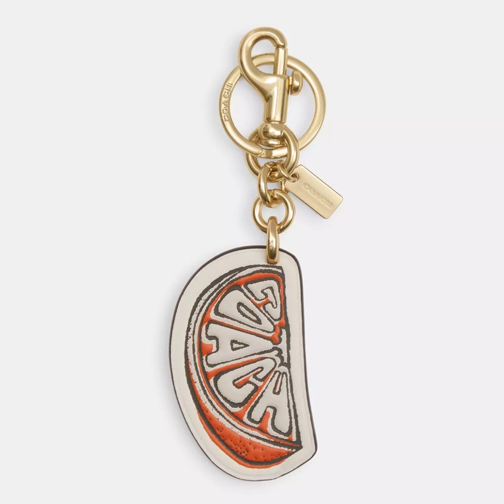 🍊 Coach Citrus Slice Keychain in Orange and White 🍊 NWT 🍊